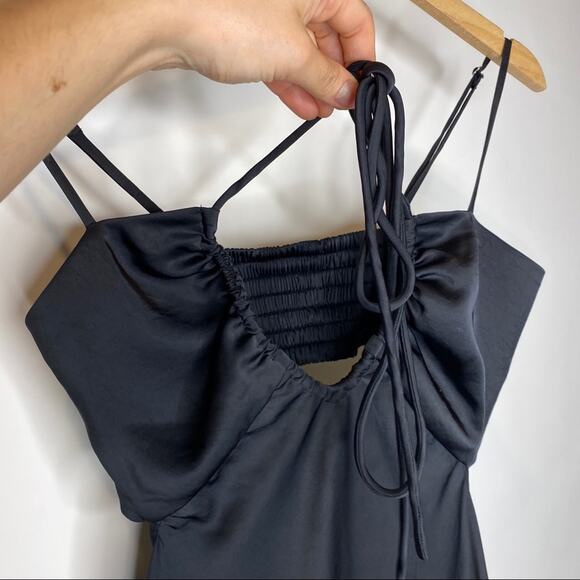 NWT A.L.C. Sienna Ruched Satin Halter Dress - Picture 8 of 16